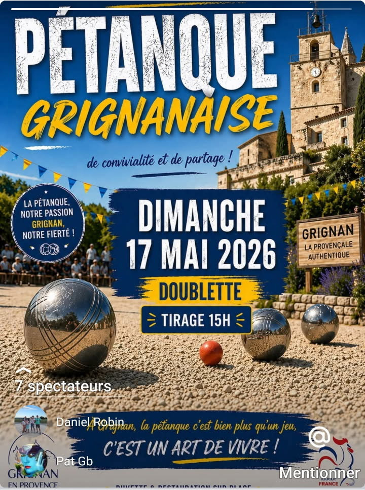 Click pour agrandir Concours de la Pétanque Grignanaise 17-05-2026